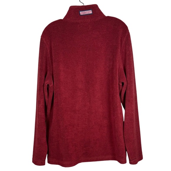 VINEYARD VINES Performance Pullover Fleece, Maroon/Burgundy, Size Medium - Picture 3 of 8